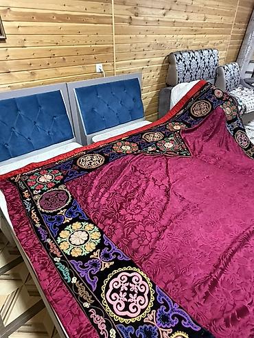 бархатный: Туш кийиз.Большое декоративное покрывало с национальной вышивкой - — 5
