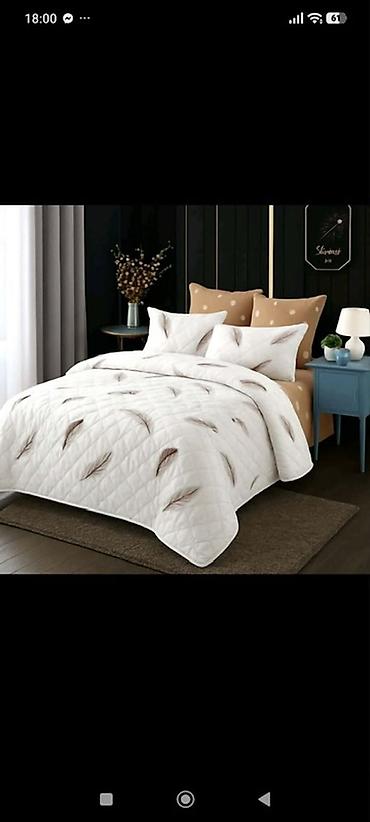 Ćebad i pokrivači: ✔ Bračni set • Čaršaf: 220×230 cm • Jorganska navlaka (step-deka) — 3