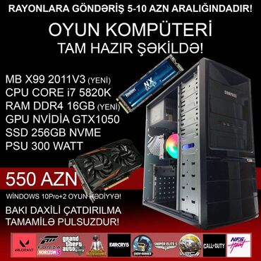 Masaüstü kompüterlər və iş stansiyaları: Oyun üçün Kompüter "DDR4 Core i7 5820K GTX1050 2GB 256GB NVME” ⭐Tək — 3
