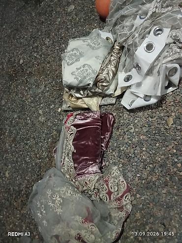 Текстиль: Шторалар комплекти, Велюр, Комплектте тюлу бар, Даяр буюм, Колдонулган, Конок бөлмөсү үчүн — 1