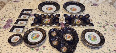 Nahar dəstləri və servizlər: Nahar dəsti, rəng - Göy, Farfor — 3