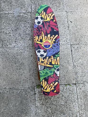 penny board: Skateboard (penny board stili) – rəngarəng qrafiti dizaynı - Tip — 2