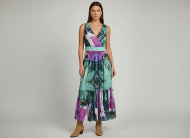 sukienka tuszująca szerokie biodra i brzuch: Sukienka damska, rozmiar M