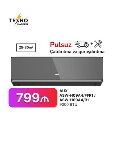 Kondisioner AUX, 20-25 kv. m, Pulsuz quraşdırılma