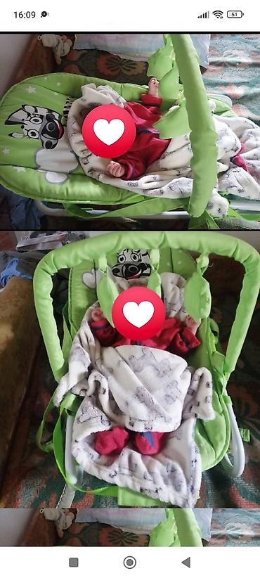 dubak za bebe jeftino: Zelena bebi ležaljka/ljuljaška sa motivom zebre. - Ergonomsko, mekano — 3