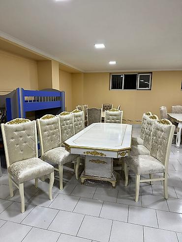 bağ üçün stol stul: Dördbucaq masa, Qonaq otağı üçün, 6 nəfər, Açılmayan, Azərbaycan, Zəmanətsiz — 6