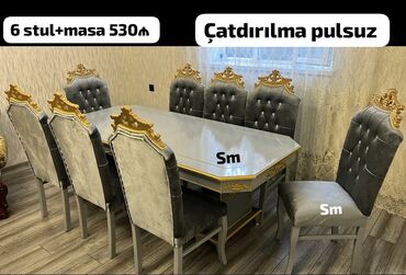 Masa və oturacaq dəstləri: Qonaq otağı üçün, Yeni, 6 stul — 18