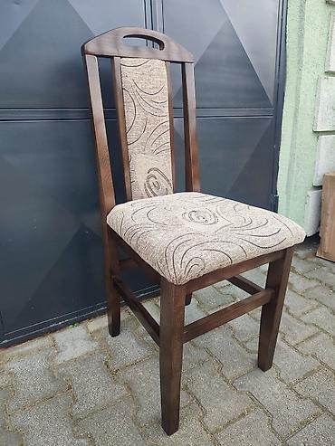 Stolice: Drvena trpezarijska stolica sa naslonom - Konstrukcija: masivno drvo — 9