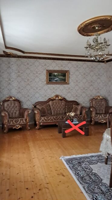 висячее кресло: İşlənmiş, Divan, 2 kreslo, Bazasız, Açılmayan