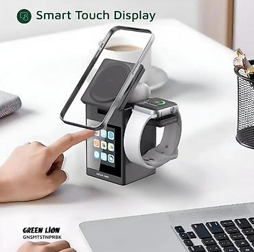 pods: Green Lion Smart Station Pro, LCD sensorlu Ekranı, simsiz şarj — 1