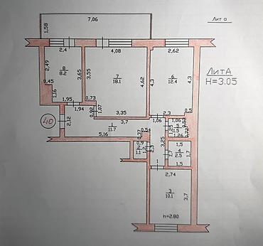 105: 3 комнаты, 65 м², ЗАГС/Цирк Индивидуалка, 4 этаж, Требуется ремонт — 5