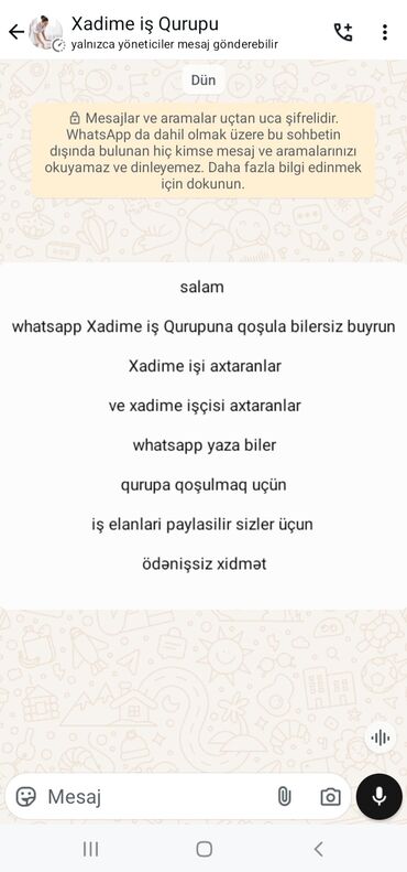 evdən pul qazanmaq: Salam whatsapp Xadime iş Qurupuna qoşula bilersiz buyrun Xadime işi