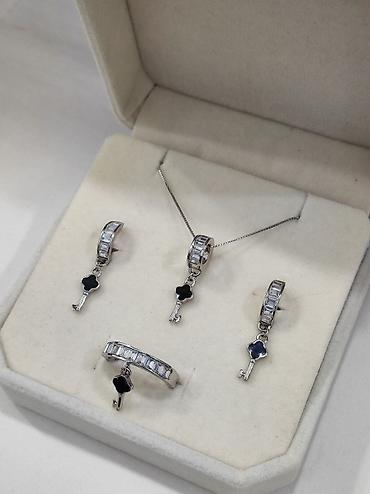 Серебряные наборы украшений: Серебряный Набор+ Цепочка Дизайн под Ванклиф Серебро 925 пробы — 7