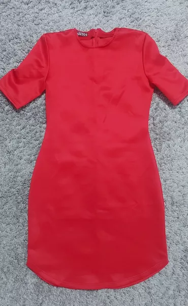 M (EU 38), color - Red, Cocktail, Short sleeves