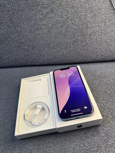 IPhone 13, 128 GB, Mavi, Simsiz şarj, Face ID, Sənədlərlə