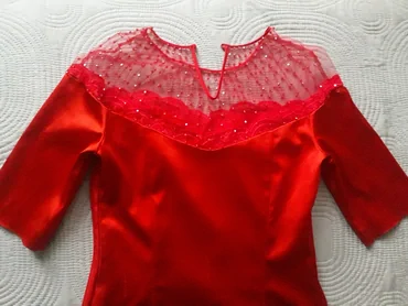 M (EU 38), color - Red, Cocktail, Other sleeves