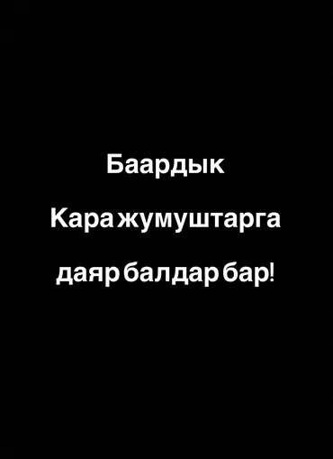 Любой күнүнө төлөнгөн кара жумушка даяр балдар бар! Жүк жүктөөтам