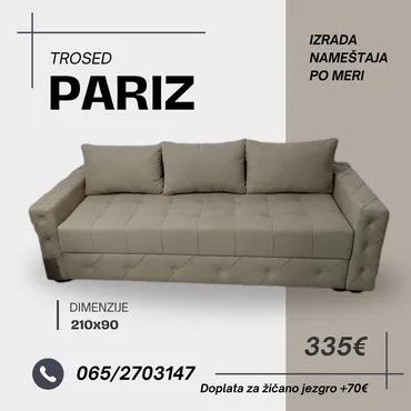Trosed Pariz dimenzija 220x90 izradjen od kvalitetnih materijala