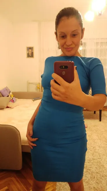 M (EU 38), bоја - Svetloplava, Koktel, klub, Kratkih rukava