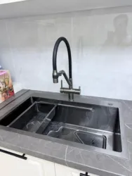 Кухонная мойка, Врезной способ установки, Материал: Металл, Размер: 72 x 46 см