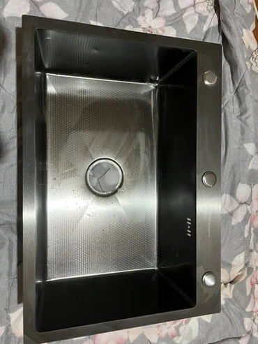 Кухонная мойка из нержавеющей стали, врезная/накладная, прямоугольная