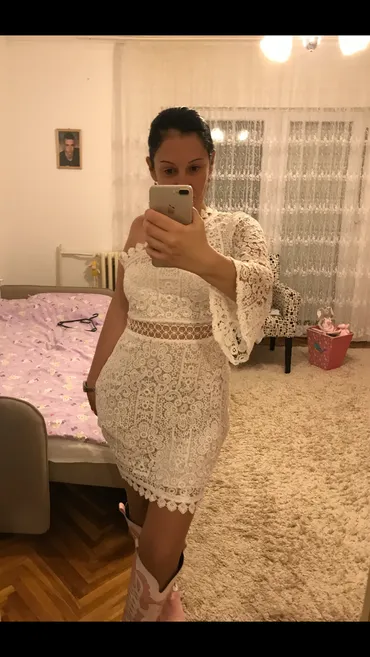 M (EU 38), color - White, Cocktail, Other sleeves