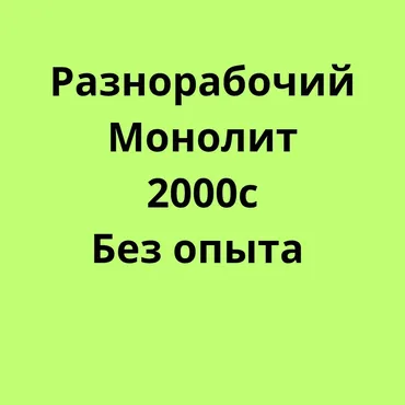 Требуется Разнорабочий, Оплата Дважды в месяц, Без опыта