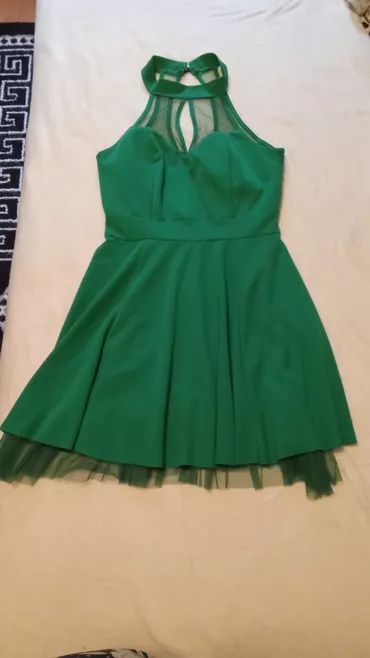 S (EU 36), color - Green, Evening, Short sleeves