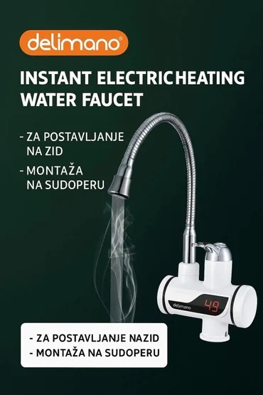 Delimano instant električna slavina sa grejačem, dizajnirana za brzo