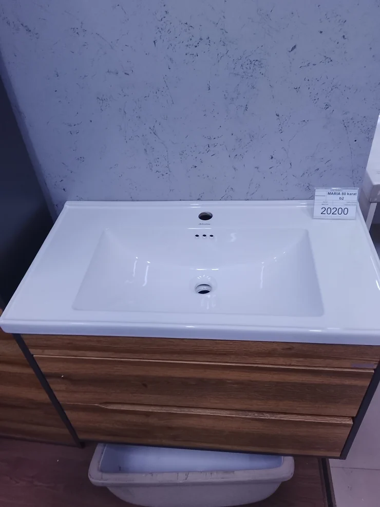 Раковина для ванной, Квадратная форма, Материал: Керамика, Размер: 80 x 45 см