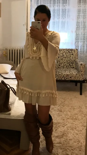 M (EU 38), bоја - Bež, Koktel, klub, Dugih rukava