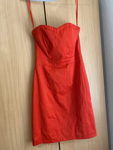 H&M XS (EU 34), S (EU 36), color - Red, Evening, Without sleeves