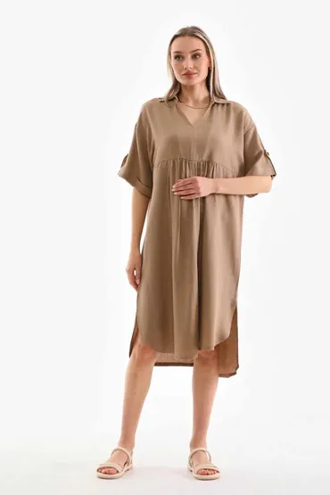M (EU 38), color - Brown, Short sleeves