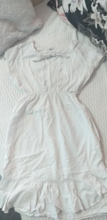 XS (EU 34), S (EU 36), color - White, Cocktail, Short sleeves