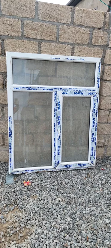Двухстворчатое Пластиковое окно 120х150 см, Б/у