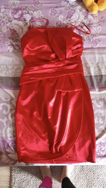 Zara S (EU 36), color - Red, Cocktail, With the straps