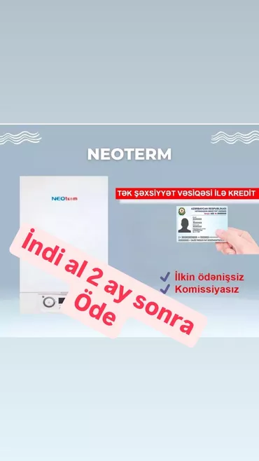 Yeni Kombi Neoterm 24 kVt, Pulsuz çatdırılma, Ödənişli quraşdırma, Zəmanətli, Kredit var