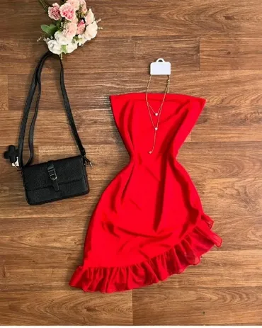 S (EU 36), color - Red, Cocktail, Without sleeves