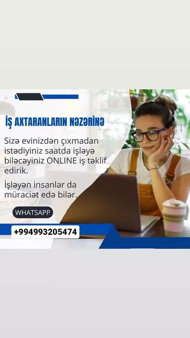 Təcili menecer tələb olunur!!! Evdar xanımlar və 2-ci əlavə iş işləmək