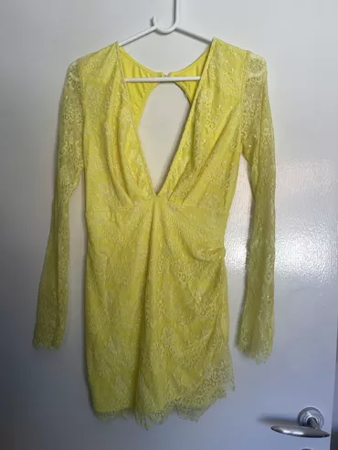 S (EU 36), color - Yellow, Cocktail, Long sleeves