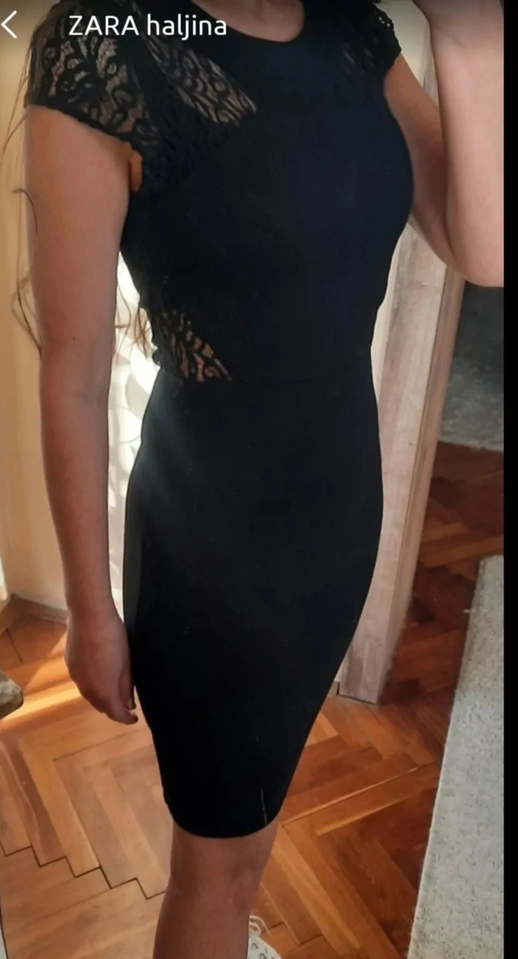 Zara color - Black, Cocktail, Short sleeves