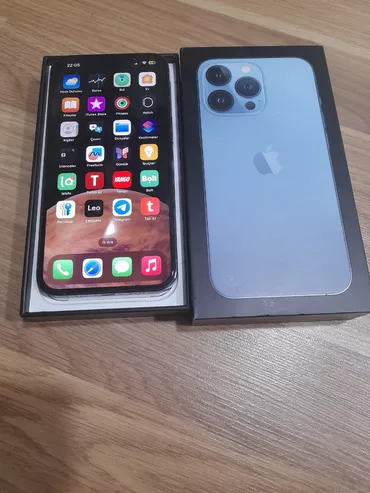 IPhone 13 Pro, 128 ГБ, Sierra Blue, Гарантия, Face ID, С документами