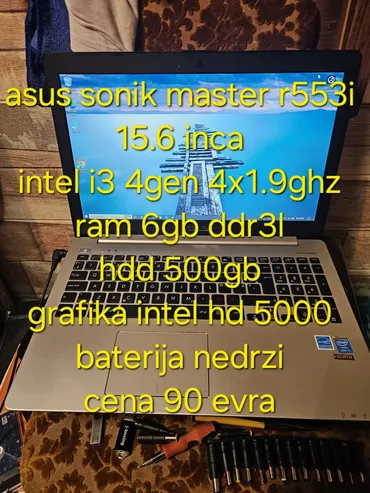 Intel Core i3, 6 GB OZU, 15.6 "