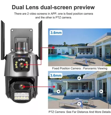 Ip kamera PTZ kamera sa 2 sociva i sirenom 4k 8x zoom Kamera za