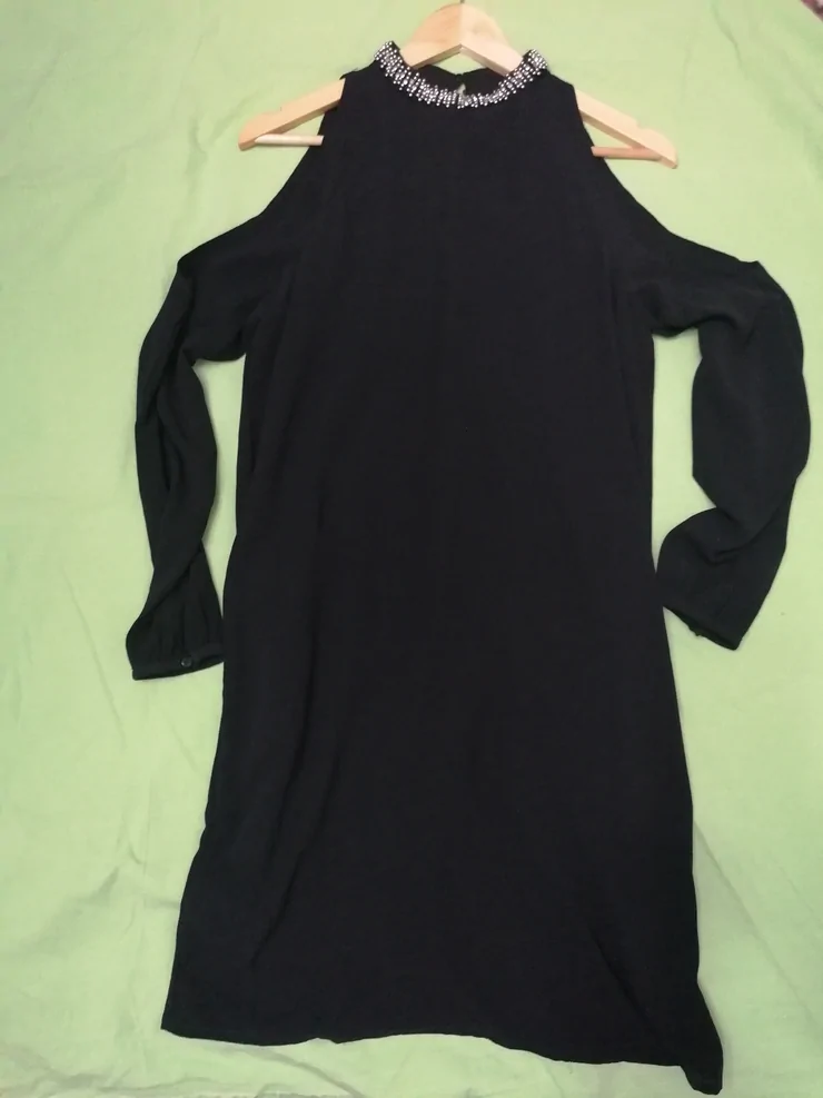 S (EU 36), color - Black, Cocktail, Long sleeves