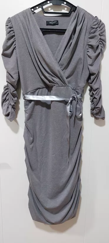L (EU 40), color - Grey, Cocktail, Long sleeves