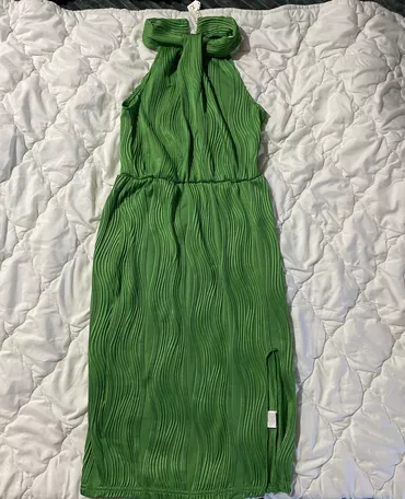S (EU 36), L (EU 40), color - Green, Cocktail, With the straps