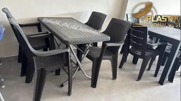 Новый, Прямоугольный стол, 4 стула, Раскладной, Со стульями, Плетеный, Турция