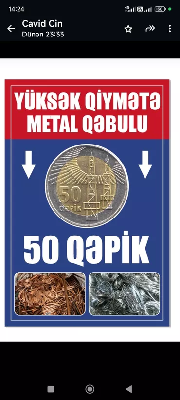 • Metal Qəbulu Yüksək Qiymətə • Metal Qəbulu 0.50 Qəpik • Metal Bir