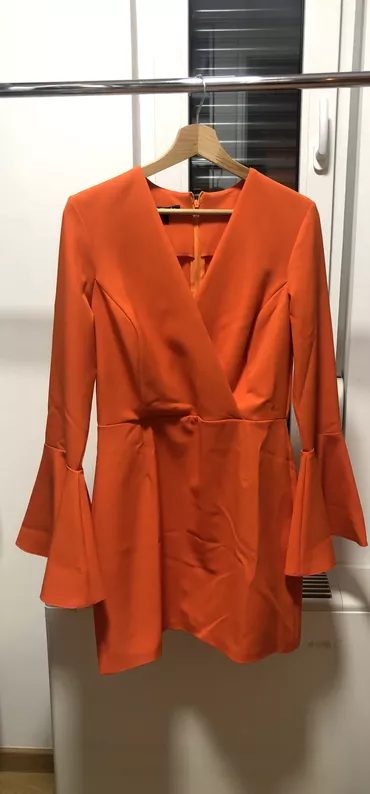 L (EU 40), color - Orange, Cocktail, Long sleeves